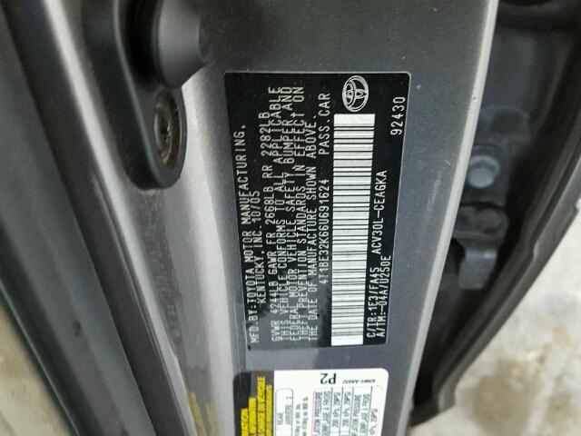 4T1BE32K66U691624 - 2006 TOYOTA CAMRY LE GRAY photo 10