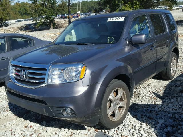 5FNYF3H5XEB018498 - 2014 HONDA PILOT EXL GRAY photo 2