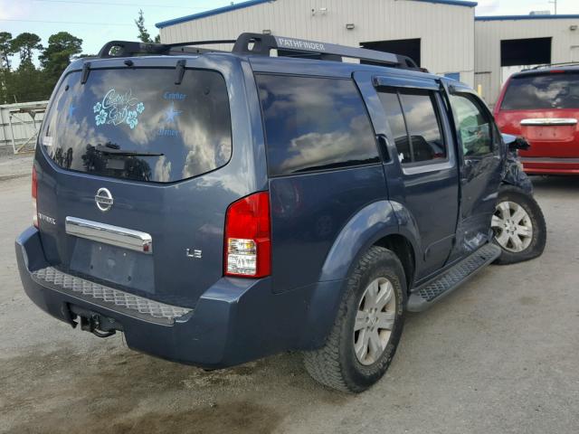 5N1AR18U97C639697 - 2007 NISSAN PATHFINDER BLUE photo 4