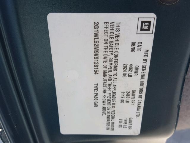 2G1WL52M9V9123154 - 1997 CHEVROLET LUMINA BAS 绿色 照片 10