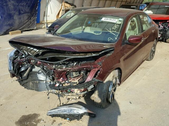 1HGCR2F30GA224648 - 2016 HONDA ACCORD LX BURGUNDY photo 2