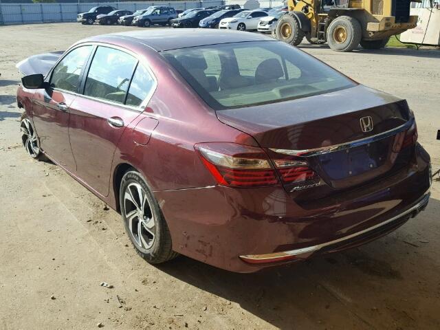 1HGCR2F30GA224648 - 2016 HONDA ACCORD LX BURGUNDY photo 3