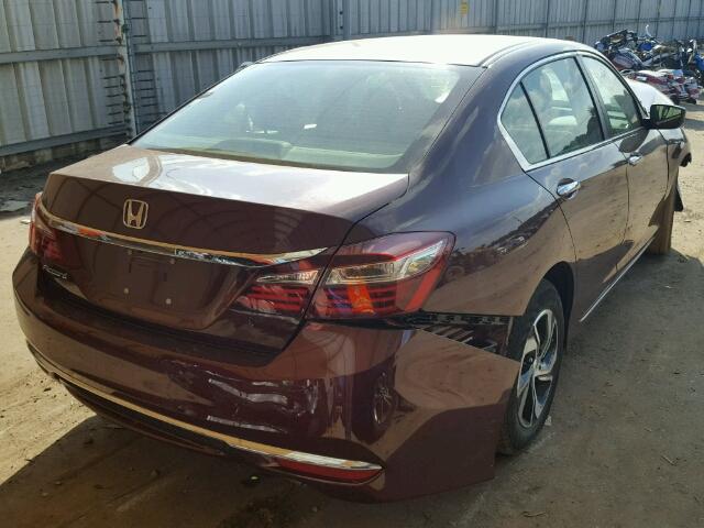 1HGCR2F30GA224648 - 2016 HONDA ACCORD LX BURGUNDY photo 4