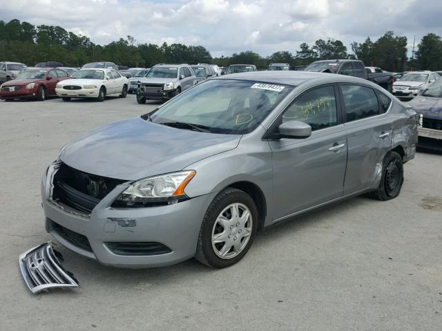 3N1AB7AP8EY250248 - 2014 NISSAN SENTRA S GRAY photo 2