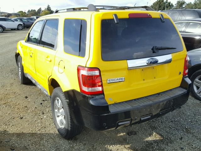 1FMCU59349KB19016 - 2009 FORD ESCAPE HYB YELLOW photo 3