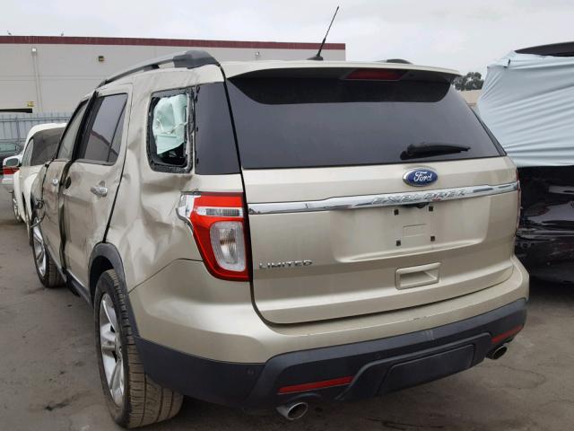 1FMHK7F89BGA80410 - 2011 FORD EXPLORER L GOLD photo 3