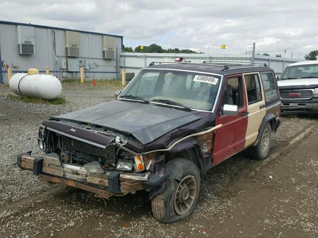 1J4FN78LXLL287444 - 1990 JEEP WAGONEER L BROWN photo 2