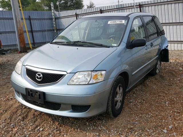 JM3LW28A320333923 - 2002 MAZDA MPV WAGON TEAL photo 2