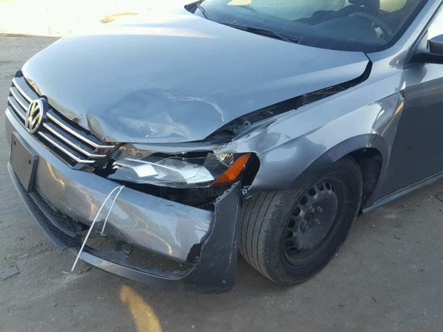 1VWAP7A30EC015330 - 2014 VOLKSWAGEN PASSAT S GRAY photo 9