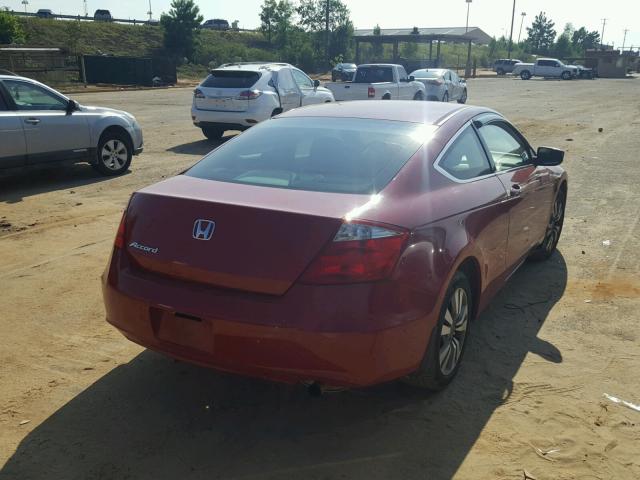 1HGCS12398A019383 - 2008 HONDA ACCORD LX- RED photo 4