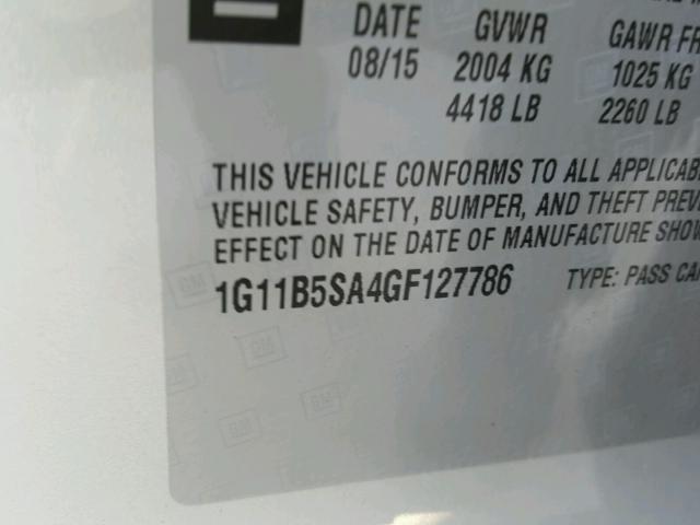 1G11B5SA4GF127786 - 2016 CHEVROLET MALIBU LIM 银色 照片 10