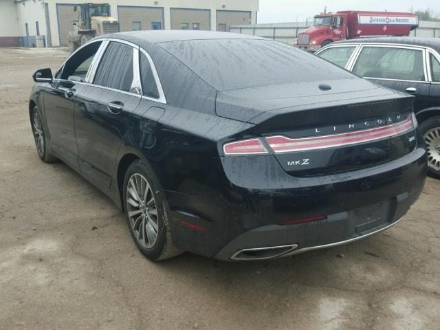 3LN6L5A95HR605389 - 2017 LINCOLN MKZ BLACK photo 3