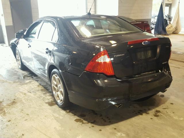 3FAHP0HG0BR137643 - 2011 FORD FUSION SE BLACK photo 3