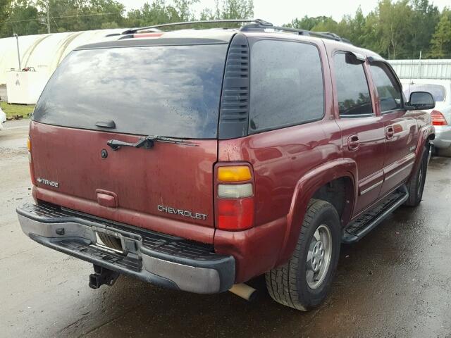 1GNEK13Z42J244349 - 2002 CHEVROLET TAHOE BURGUNDY photo 4