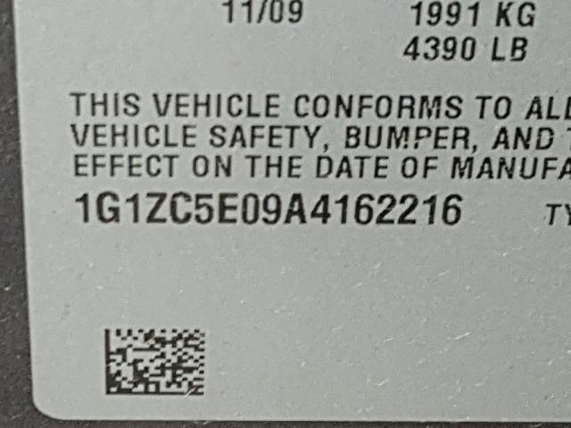 1G1ZC5E09A4162216 - 2010 CHEVROLET MALIBU 1LT CHARCOAL photo 10