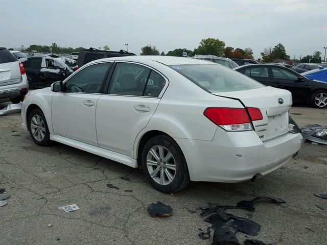 4S3BMBB6XB3227160 - 2011 SUBARU LEGACY 2.5 WHITE photo 3