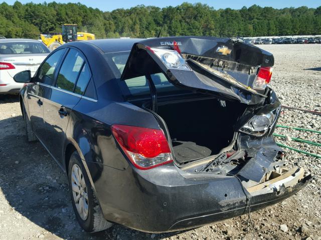 1G1PF5S90B7287199 - 2011 CHEVROLET CRUZE LT BLACK photo 3