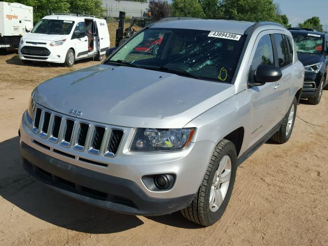 1C4NJDBB5ED588194 - 2014 JEEP COMPASS SP SILVER photo 2
