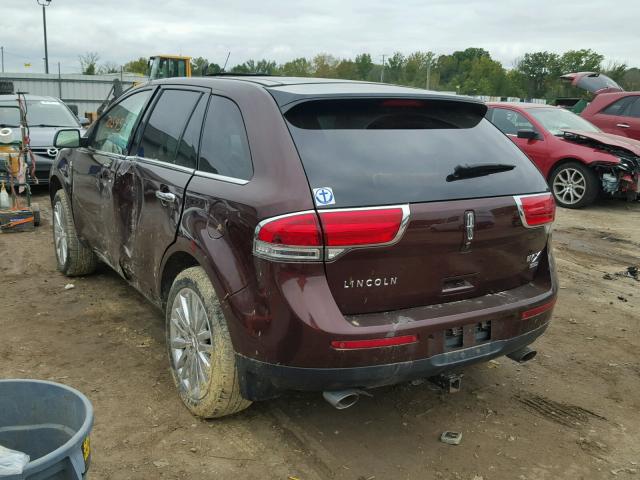 2LMDJ8JK8CBL03706 - 2012 LINCOLN MKX BURGUNDY photo 3