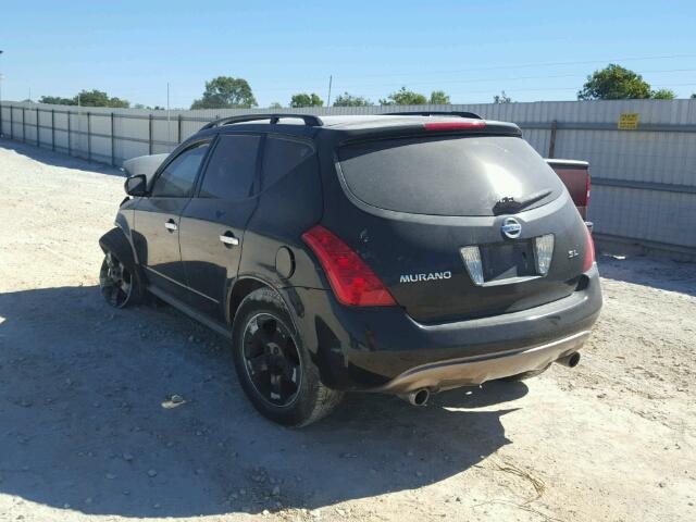 JN8AZ08T54W208908 - 2004 NISSAN MURANO SL BLACK photo 3