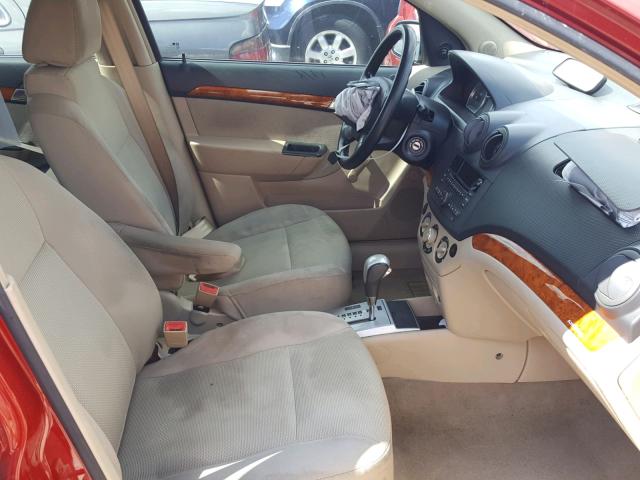 KL1TD5DE5BB129726 - 2011 CHEVROLET AVEO LS RED photo 5