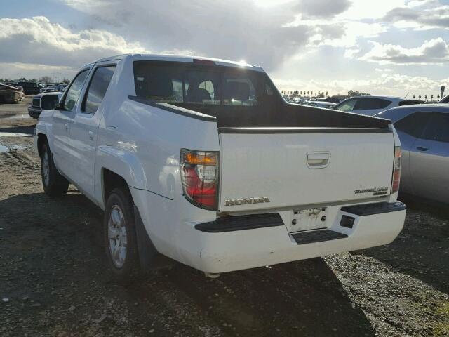 2HJYK16516H527793 - 2006 HONDA RIDGELINE WHITE photo 3