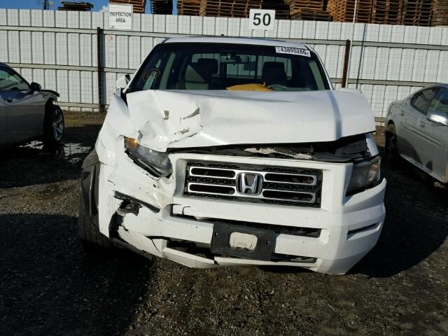 2HJYK16516H527793 - 2006 HONDA RIDGELINE WHITE photo 9