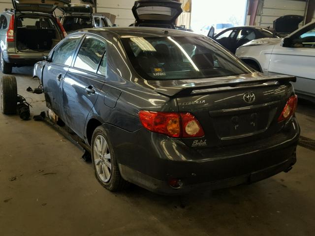 1NXBU4EE4AZ203827 - 2010 TOYOTA COROLLA GRAY photo 3