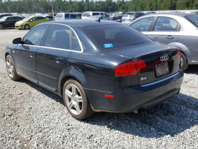 WAUDF78E18A023122 - 2008 AUDI A4 2.0T QU BLACK photo 3