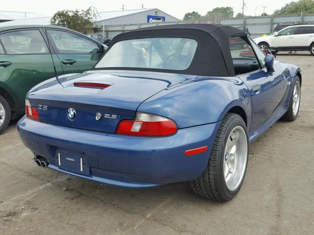 4USCN33492LK52663 - 2002 BMW Z3 2.5 BLUE photo 4