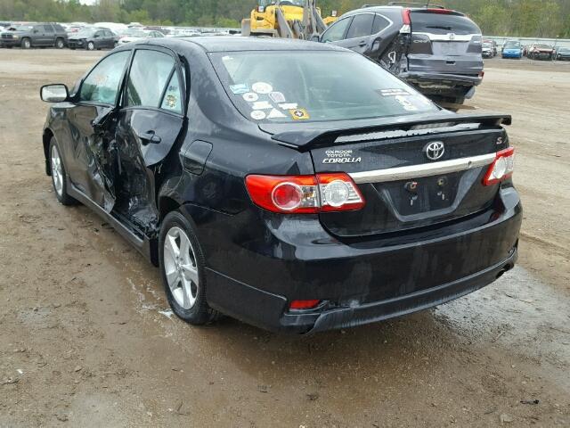 2T1BU4EE9CC814201 - 2012 TOYOTA COROLLA BLACK photo 3