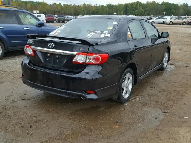 2T1BU4EE9CC814201 - 2012 TOYOTA COROLLA BLACK photo 4