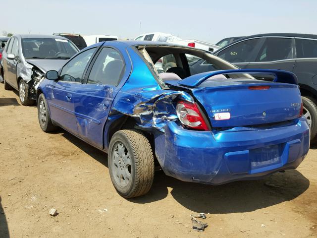 1B3ES56C54D523982 - 2004 DODGE NEON SXT BLUE photo 3