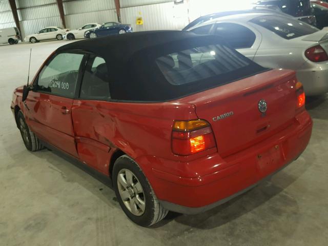 3VWDC21V42M814017 - 2002 VOLKSWAGEN CABRIO GLX RED photo 3