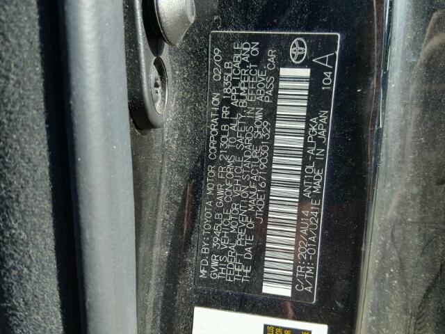 JTKDE167190301329 - 2009 TOYOTA SCION TC 黑色 照片 10