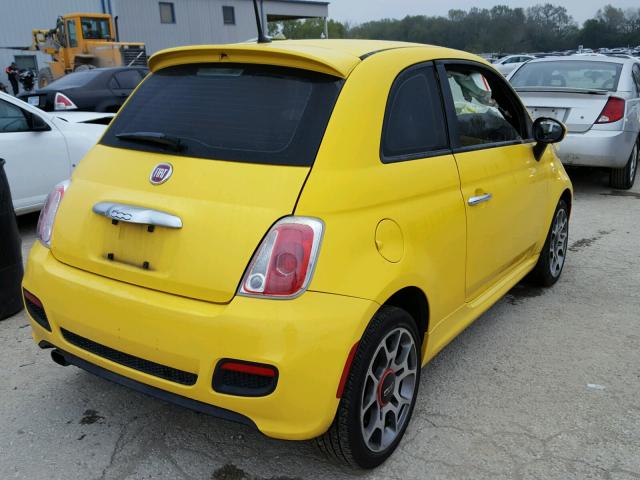 3C3CFFBR2CT311774 - 2012 FIAT 500 SPORT YELLOW photo 4