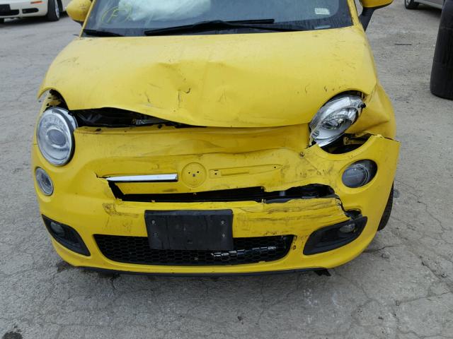 3C3CFFBR2CT311774 - 2012 FIAT 500 SPORT YELLOW photo 9