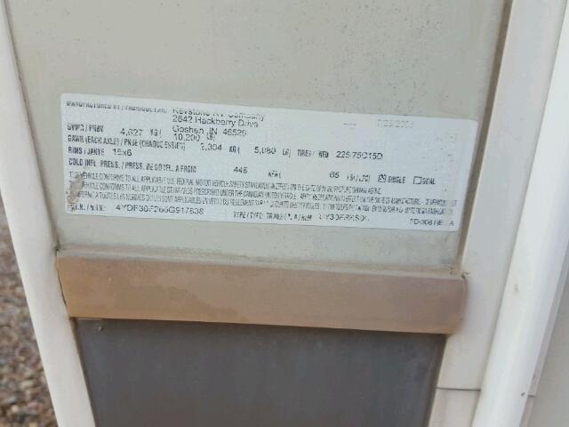 4YDF30F266G917838 - 2006 KEYSTONE OUTBACK WHITE photo 10