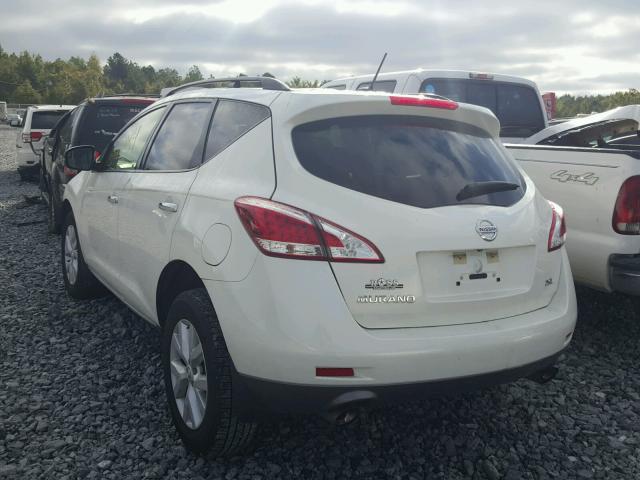 JN8AZ1MUXCW114820 - 2012 NISSAN MURANO WHITE photo 3