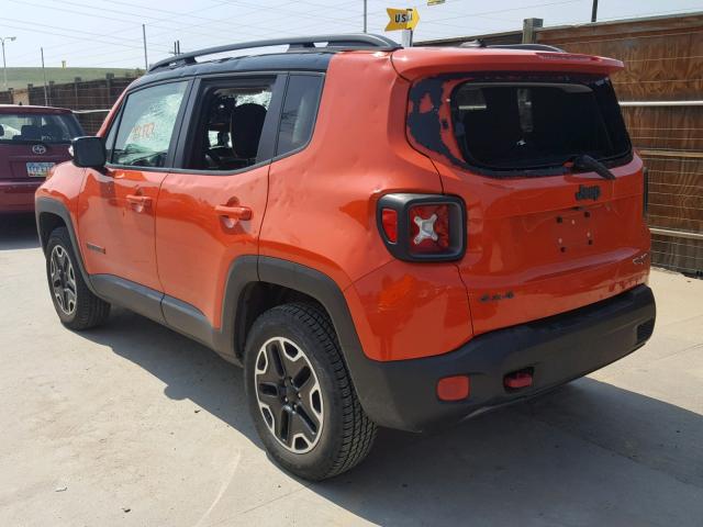 ZACCJBCT1GPE26683 - 2016 JEEP RENEGADE T ORANGE photo 3