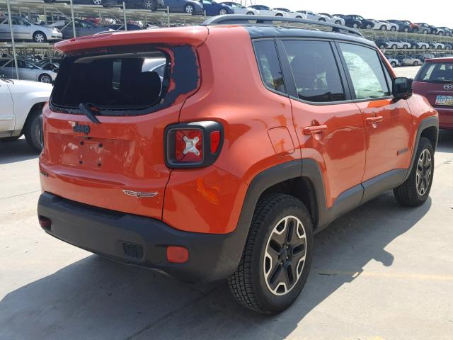 ZACCJBCT1GPE26683 - 2016 JEEP RENEGADE T ORANGE photo 4