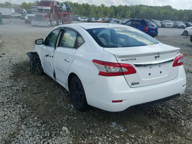 3N1AB7AP2FY263949 - 2015 NISSAN SENTRA S WHITE photo 3