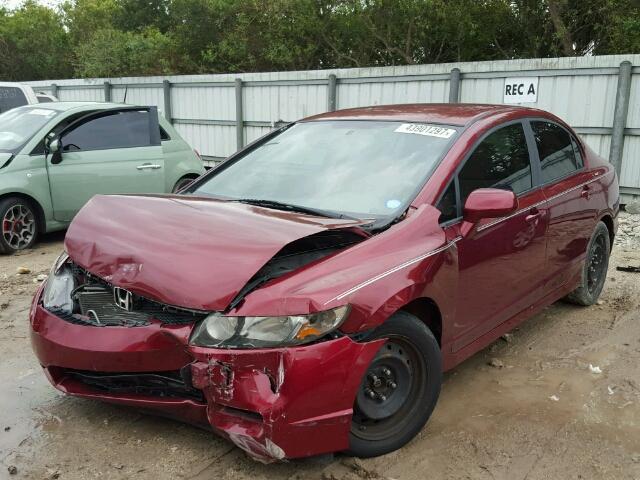 2HGFA1F52BH544631 - 2011 HONDA CIVIC LX RED photo 2