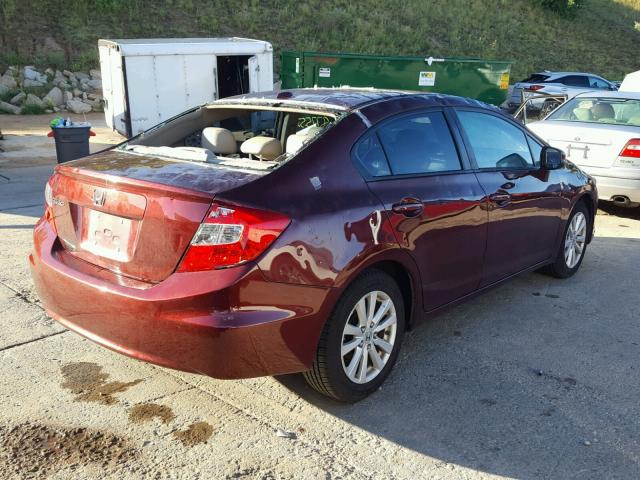 19XFB2F9XCE073247 - 2012 HONDA CIVIC EXL 栗色 照片 4