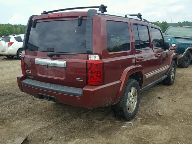1J8HG58P57C584748 - 2007 JEEP COMMANDER RED photo 4