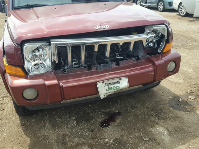 1J8HG58P57C584748 - 2007 JEEP COMMANDER RED photo 9