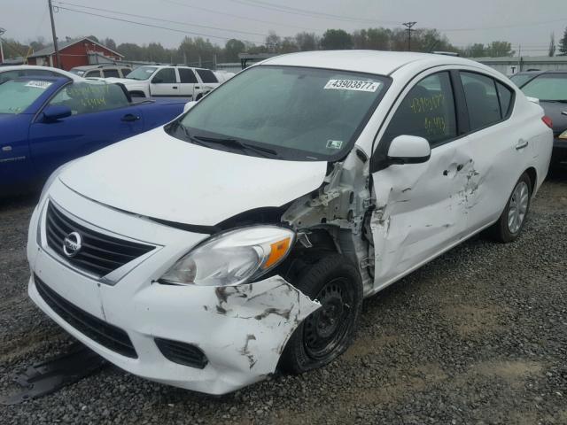 3N1CN7AP4EL856790 - 2014 NISSAN VERSA S WHITE photo 2