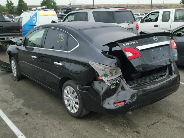 3N1AB7AP8FY355812 - 2015 NISSAN SENTRA S BLACK photo 3