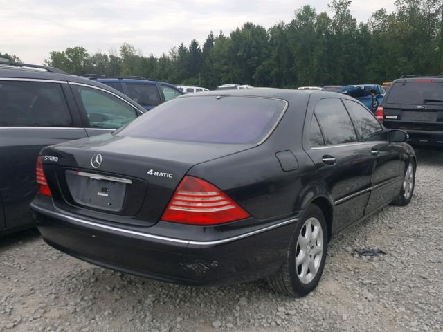 WDBNG84J43A377768 - 2003 MERCEDES-BENZ S 500 4MAT BLACK photo 4