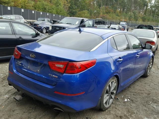 5XXGR4A61FG391827 - 2015 KIA OPTIMA SX BLUE photo 4